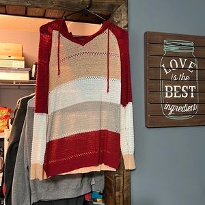 Womens mesh hooded sweater
